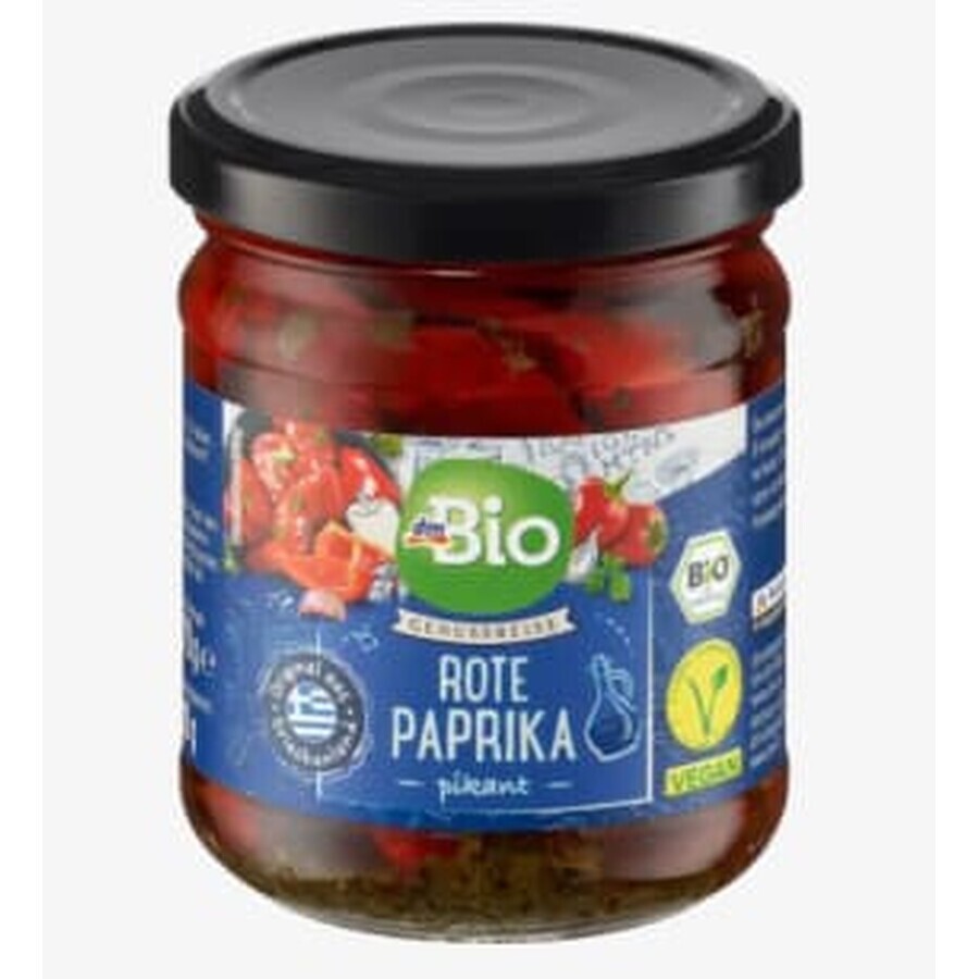 DmBio Pimientos rojos en aceite, 170 g