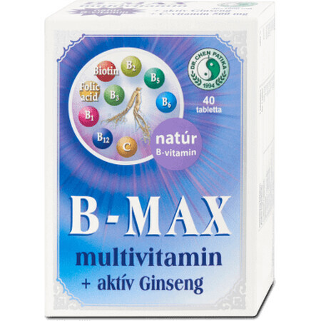 Dr.Chen B-max multivitamin+aktív ginseng 1000mg, 40 comprimidos