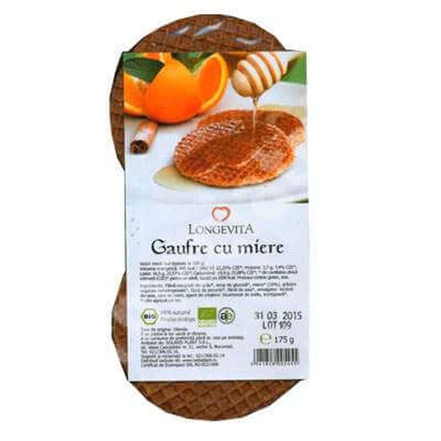 Bio-Waffeln mit Honig, 175 g, Longevita