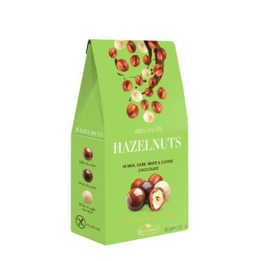 Hazelnoten in chocolademix, 80 g, Amaresti