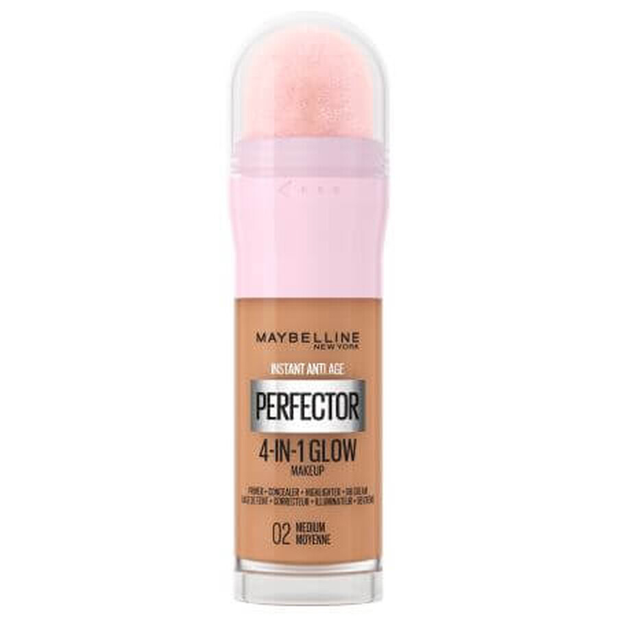 Instant Anti Age Perfector 4 en 1 Iluminador, 02 Medio, 20 ml, Maybelline