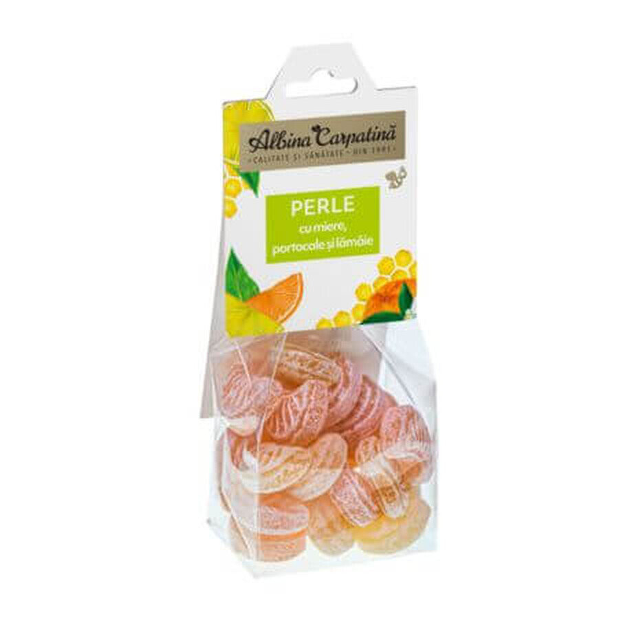 Parels met honing, sinaasappel en citroen, 100 g, Albina Carpatina