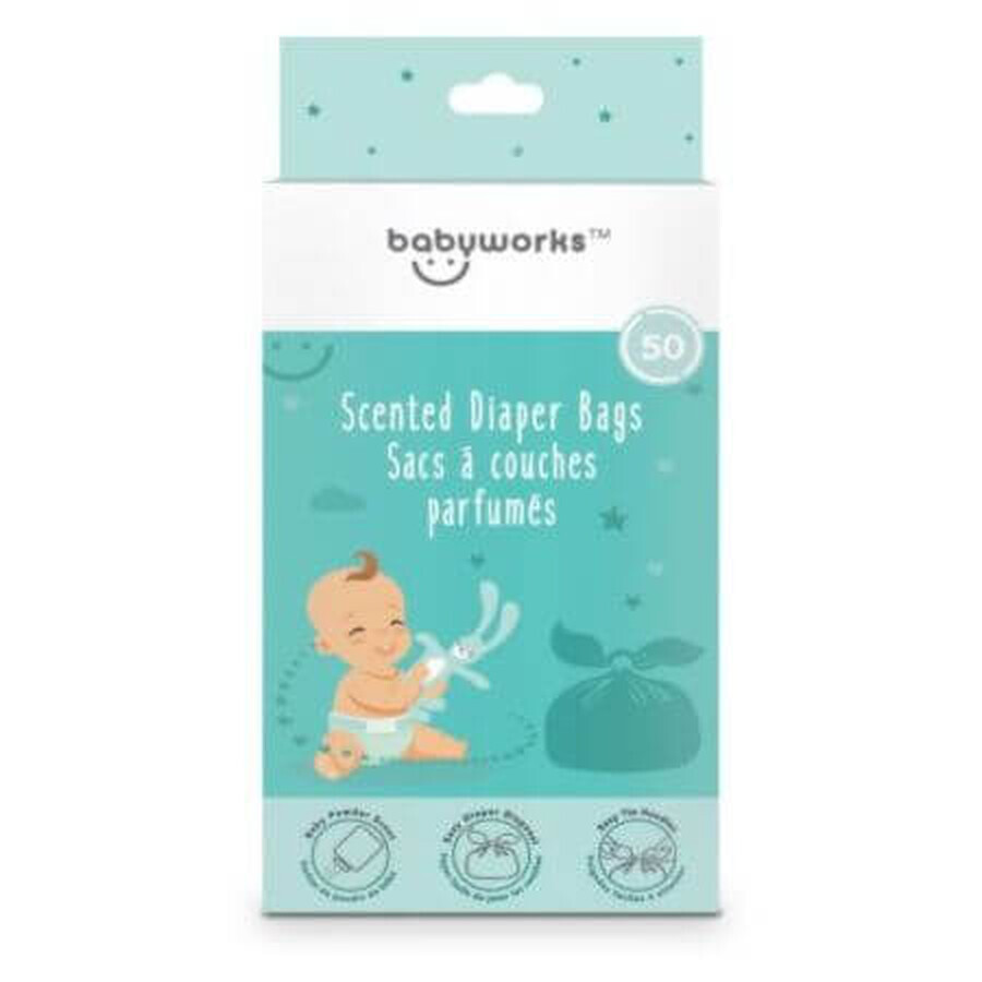 Pungi parfumate pentru scutece, 50 bucati, Baby Works