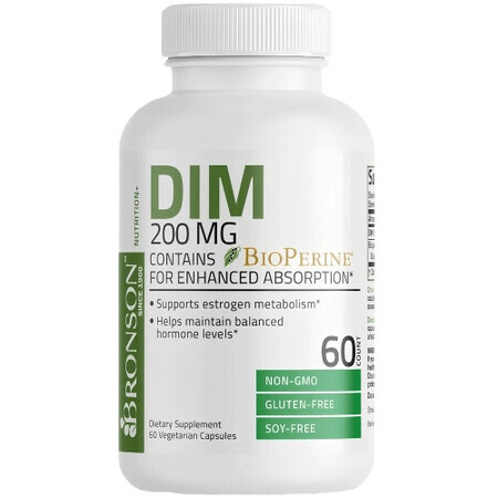 DIM with Bioperine, 60 capsules, Bronson Laboratories