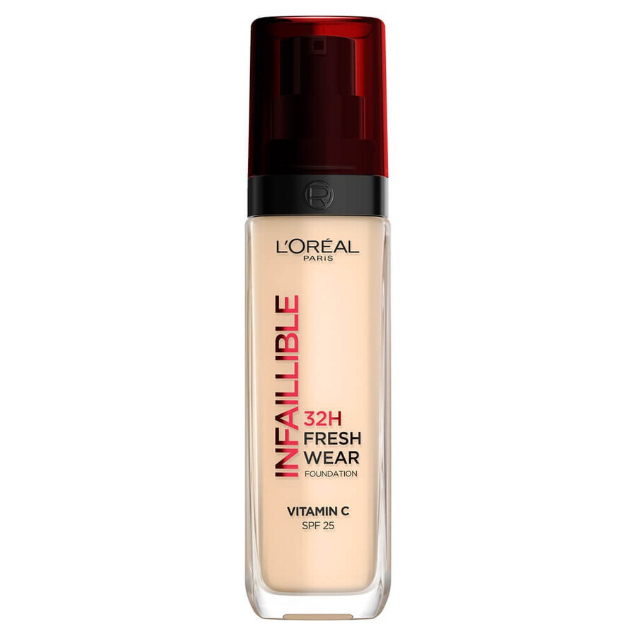 Infaillible 32H Fresh Wear 15 Fair-Light Fond de teint résistant au transfert, 30 ml, L'Oréal