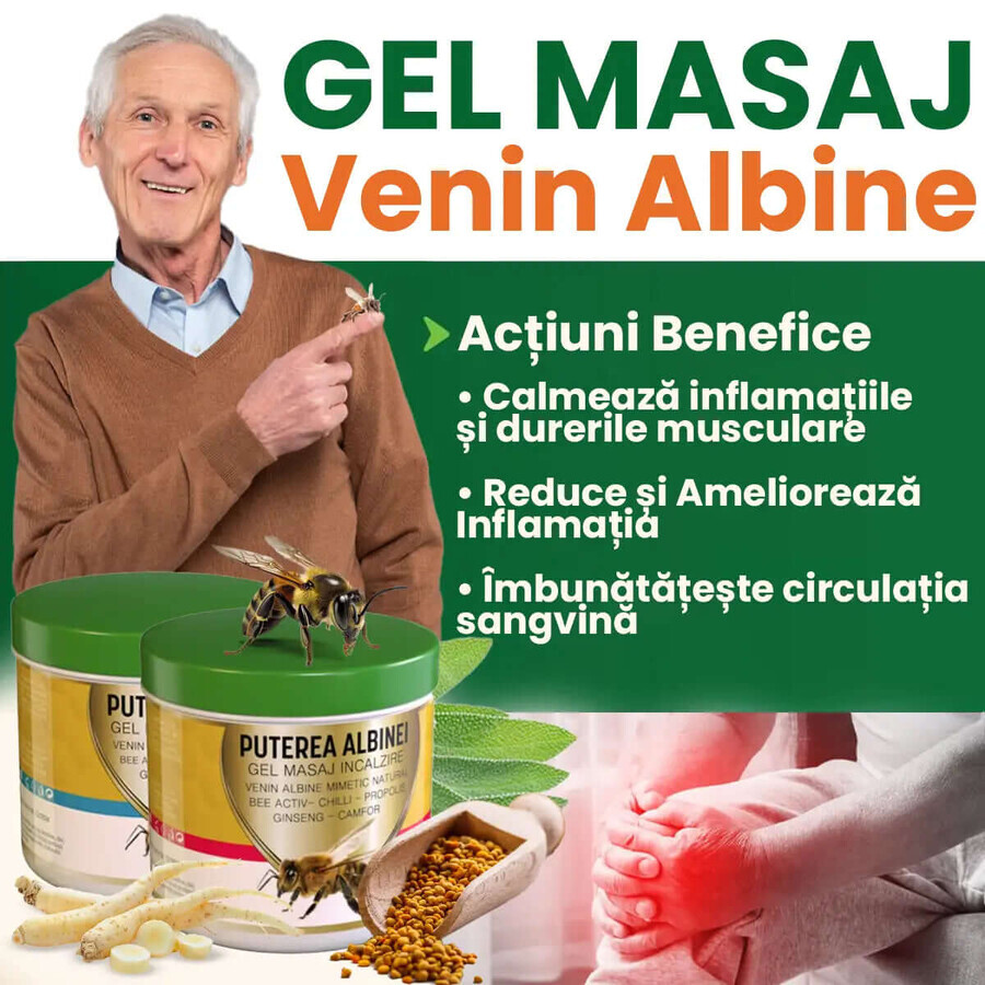 Gel de masaje con veneno de abeja Bee Power, 275 ml, Praemium