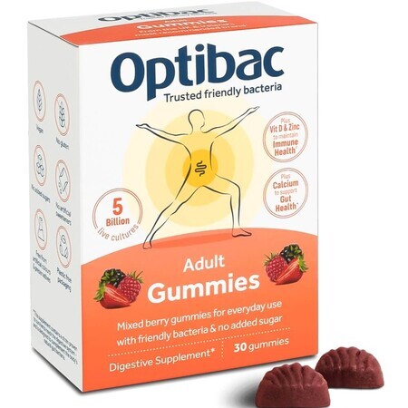 Probióticos masticables para adultos Optibac, 30 cápsulas, Jamieson