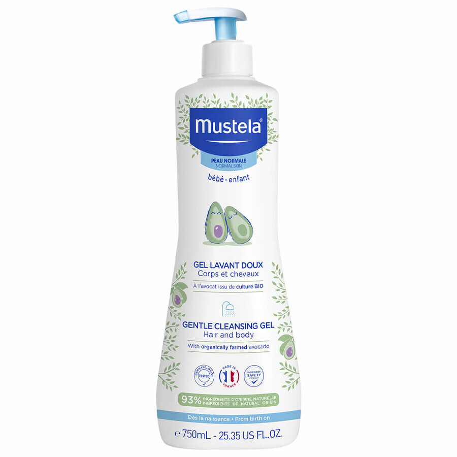 Haar- en lichaamsreinigingsgel, 750 ml, Mustela