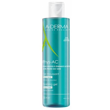 A-Derma Phys-AC Cleansing Gel for acne-prone skin, 200 ml