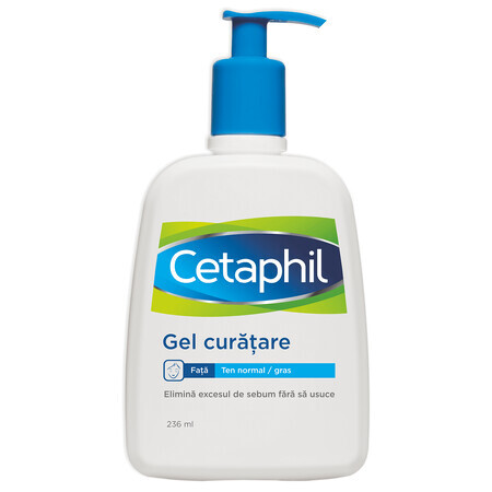 Cetaphil Gel Limpiador para pieles normales-grasas, 236 ml, Galderma