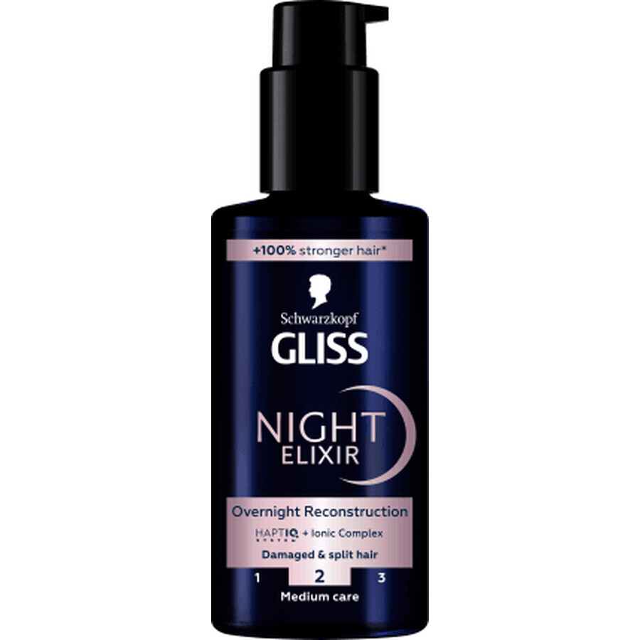 Schwarzkopf GLISS Elisir notturno per capelli danneggiati e doppie punte, 100 ml