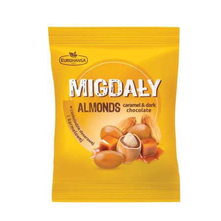 Almonds in caramel and dark chocolate, 60 g, Eurohansa