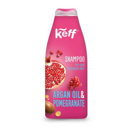 Shampoo für trockenes und strapaziertes Haar, 500 ml, Granatapfel und Arganöl, Keff