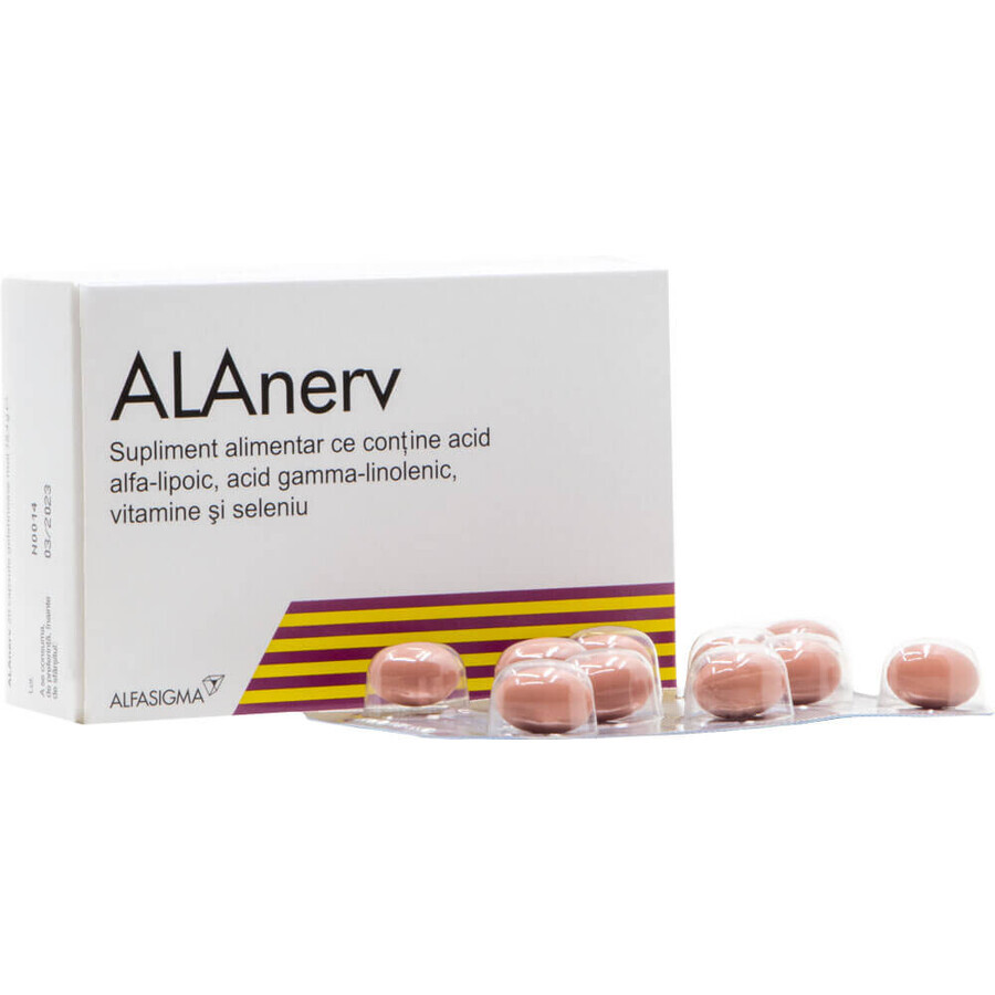 Alanerv package, 100 (5 x 20) soft capsules, Alfasigma