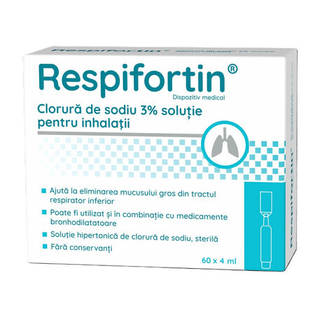 Sodium chloride 3% inhalation solution Respifortin, 60 ampoules x 4 ml, Penta Arzneimittel