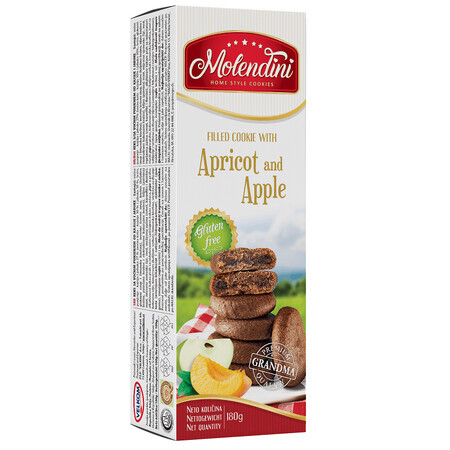 Gevulde koekjes met abrikozen en appel, 180 g, Molendini