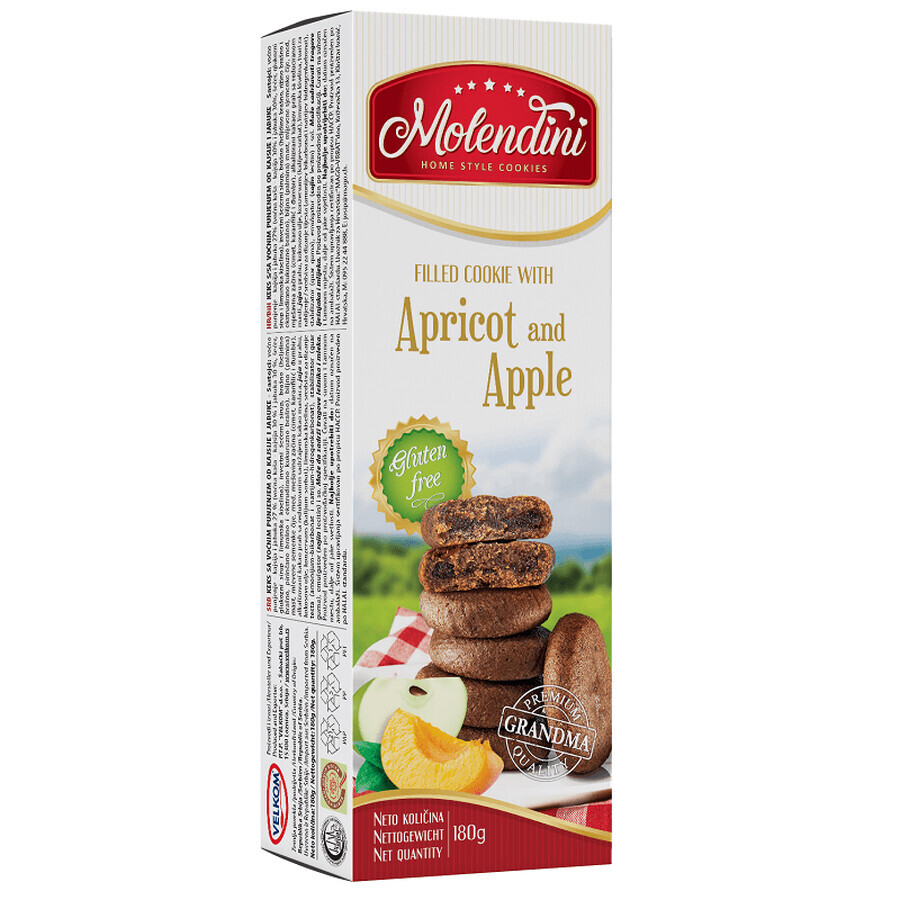 Gevulde koekjes met abrikozen en appel, 180 g, Molendini