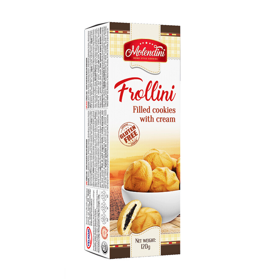 Gedroogde koekjes met room Frollini, 120 g, Molendini