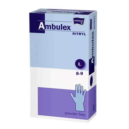 Guantes de examen grandes de nitrilo, 100 unidades, Ambulex