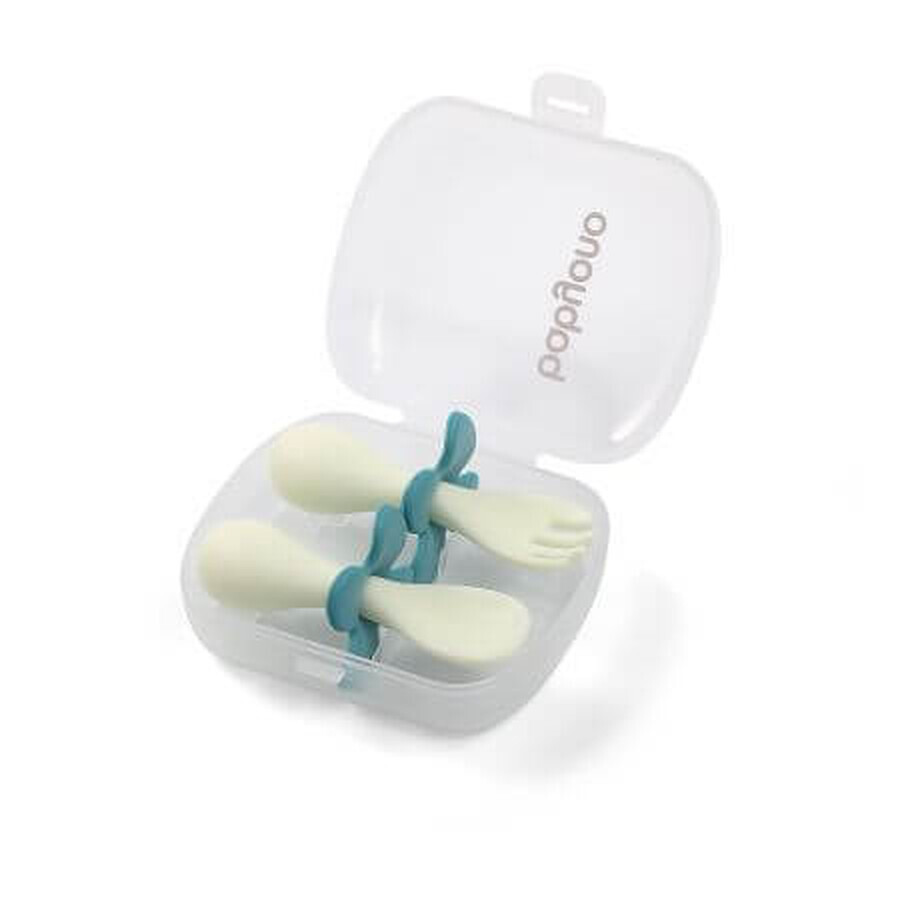 Set de couverts ergonomiques, Turquoise, Babyono