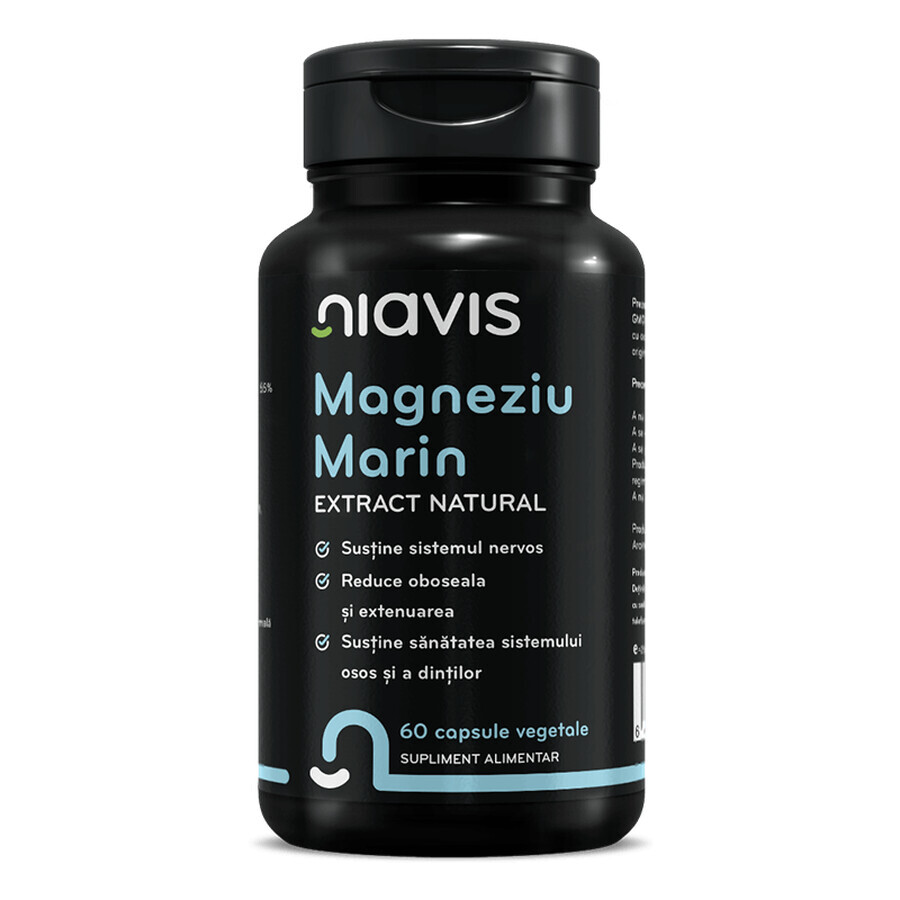 Natürliches Meeresmagnesium-Extrakt, 60 Kapseln, Niavis