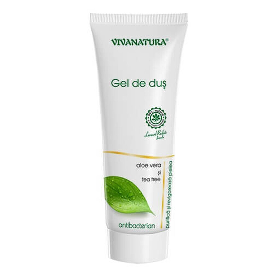 Gel de ducha antibacteriano con aloe vera y árbol del té, 250 ml, Vivanatura