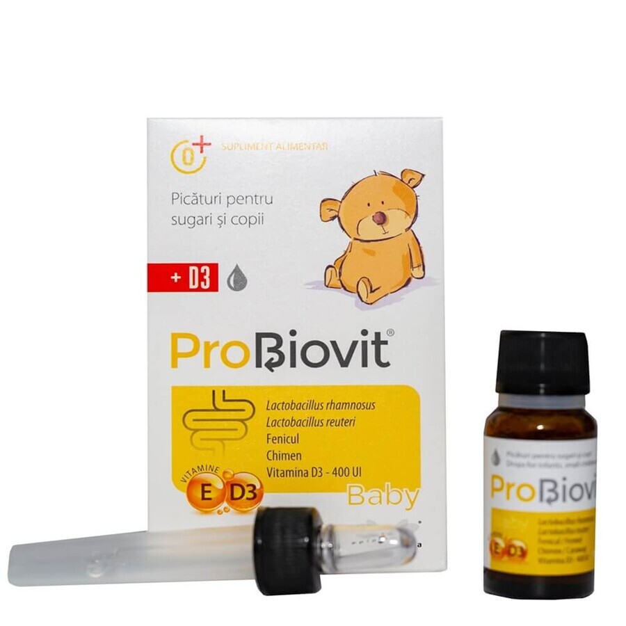 Probiotic and Vitamin D3 drops for children Probiovit Baby, 10 ml, Apipharma