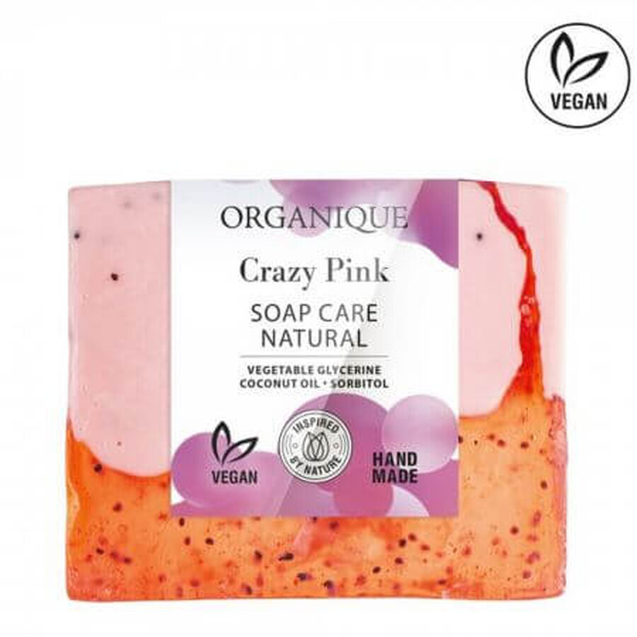 Savon nourrissant aux abricots, fruits tropicaux et cyclamen, Crazy Pink, 100 g, Organique