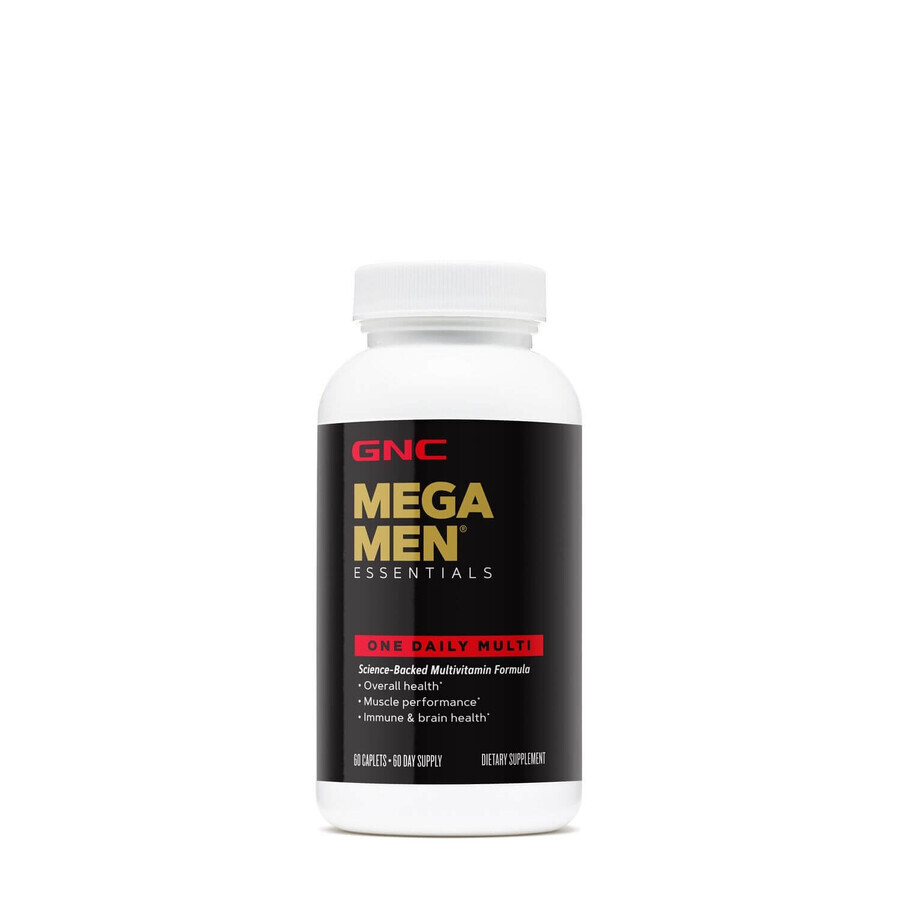 Mega Men Essentials One Daily Multi, Multivitamínico para hombres, 60 tb, GNC 