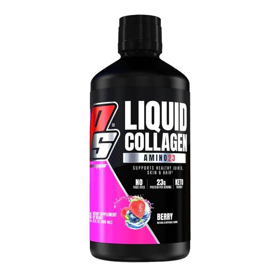 ProSupps Amino 23 Liquid Collagen Protein, Aminoácidos de colágeno líquidos con sabor a bayas, 960 ml, GNC