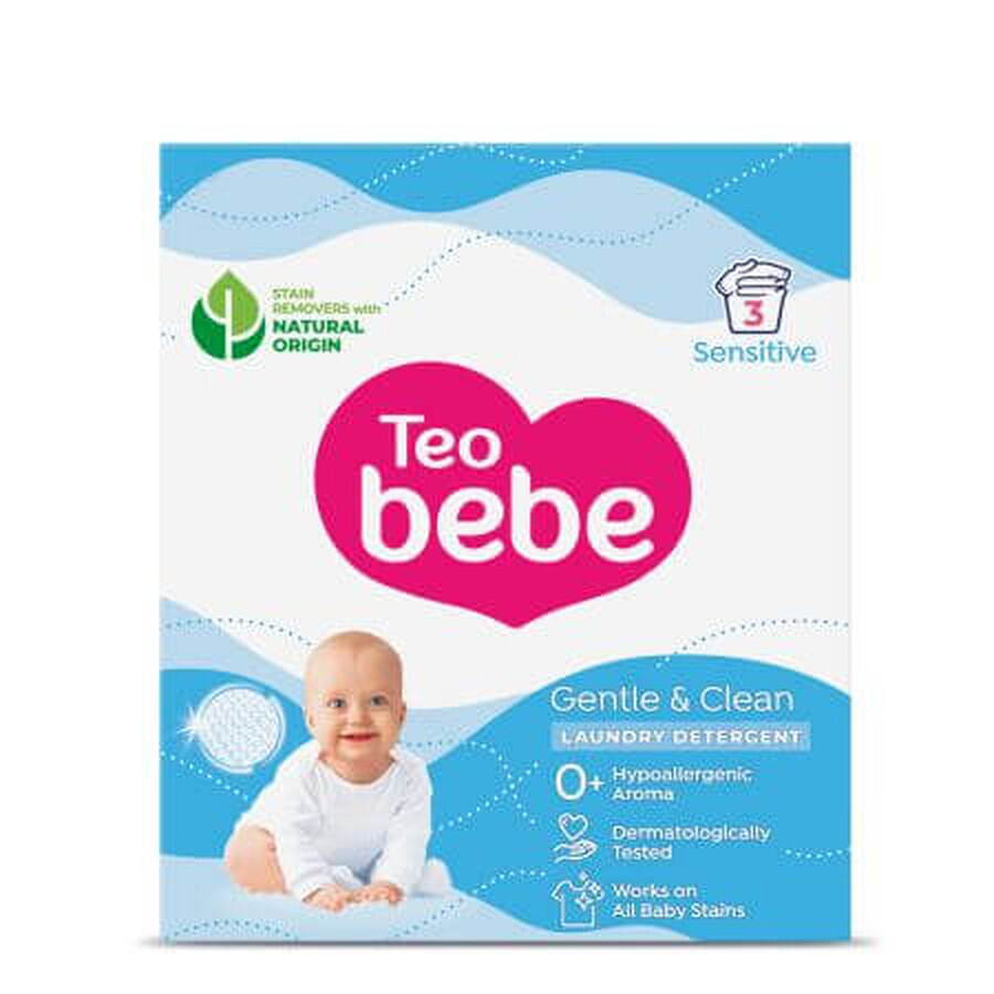 Gentle &amp; Clean Gevoelig Waspoeder, 225 g, Teo Baby