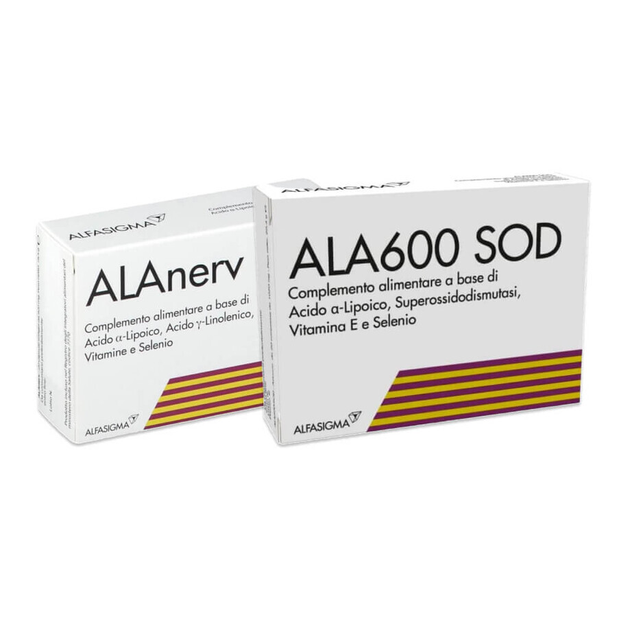 Envase Alanerv 20 cáps + Ala600 SOD 20 comprimidos, Alfasigma