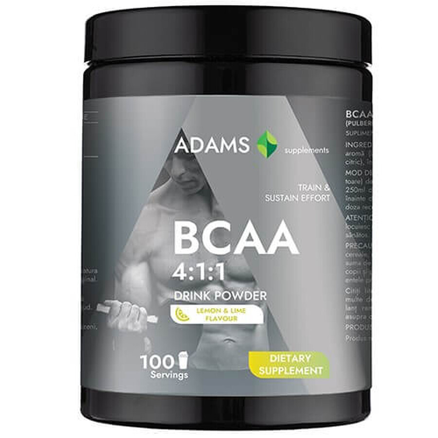 BCAA 4:1:1 Pulver mit Zitronen- und Limettengeschmack, 400 g, Adams