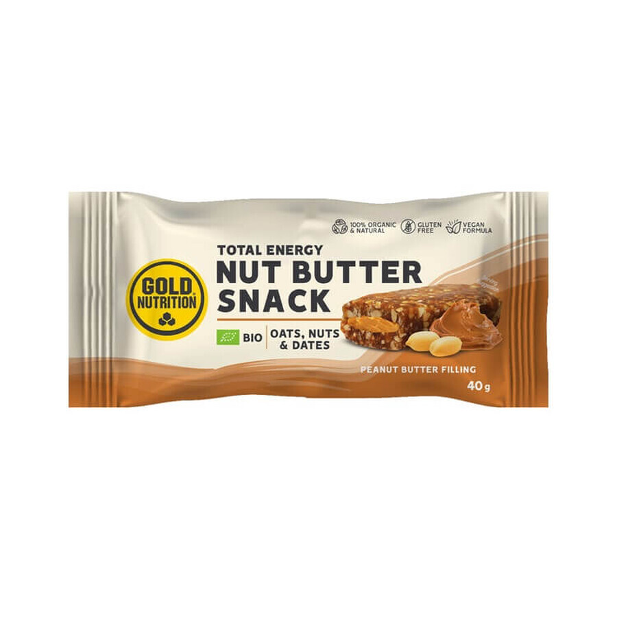 Biologische notenboter snack pindakaas, 40 g, Gold Nutrition