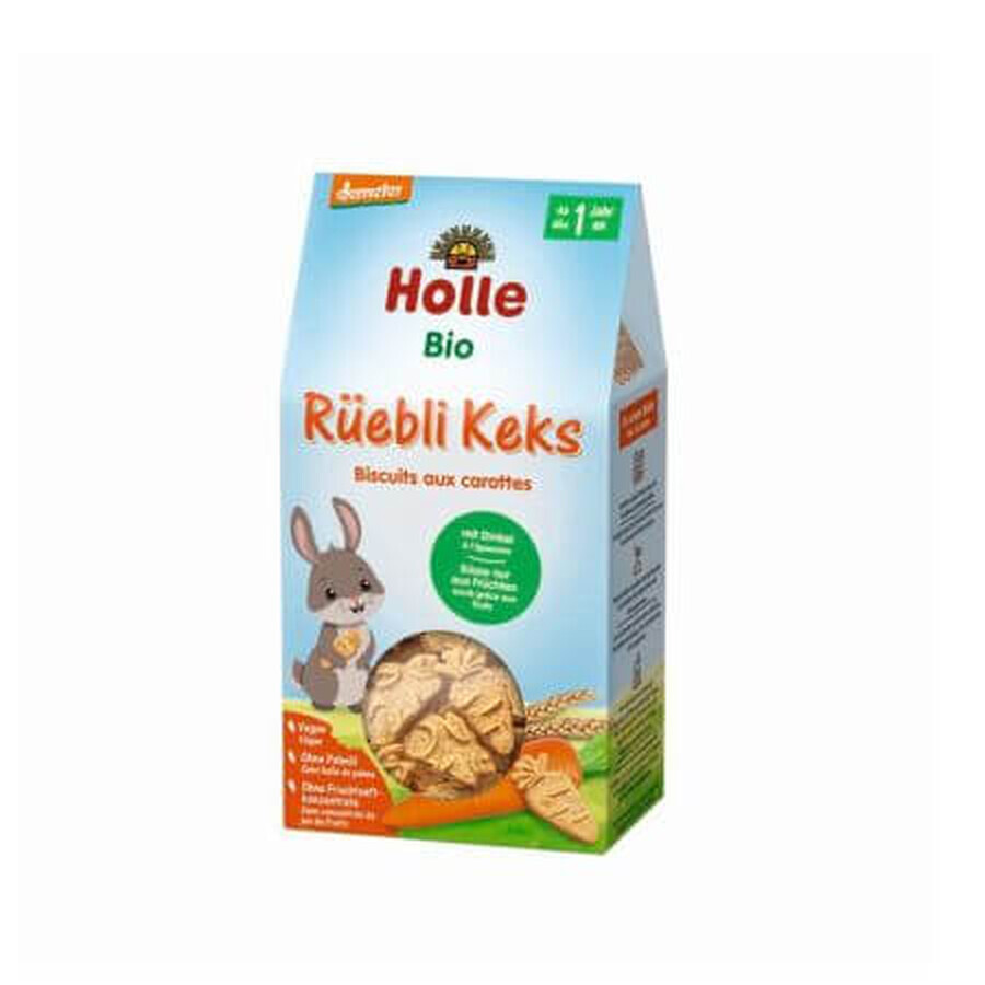 Galletas ecológicas de espelta y zanahoria, +1 año, 125 g, Holle