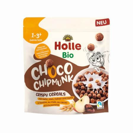 Cereales crujientes ecológicos Choco ChipMunk, + 1 año, 125 g, Holle