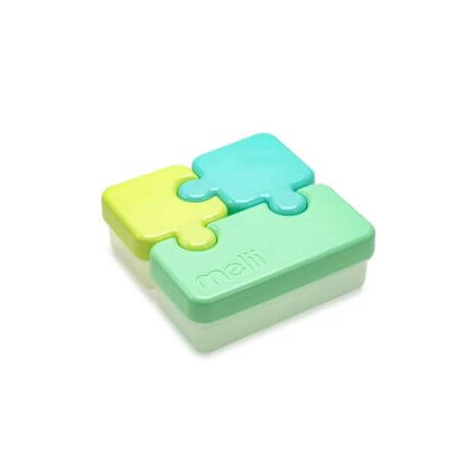 Recipient pentru hrana, model puzzle, Albastru si Verde, Melii