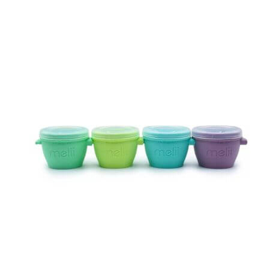 Set de 4 recipientes de silicona Snap&amp;Go, 118 ml, Melii