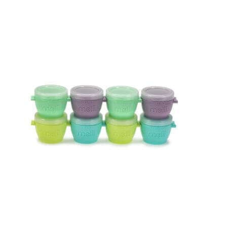 Set de 8 recipientes de silicona Snap&amp;Go, 118 ml, Melii