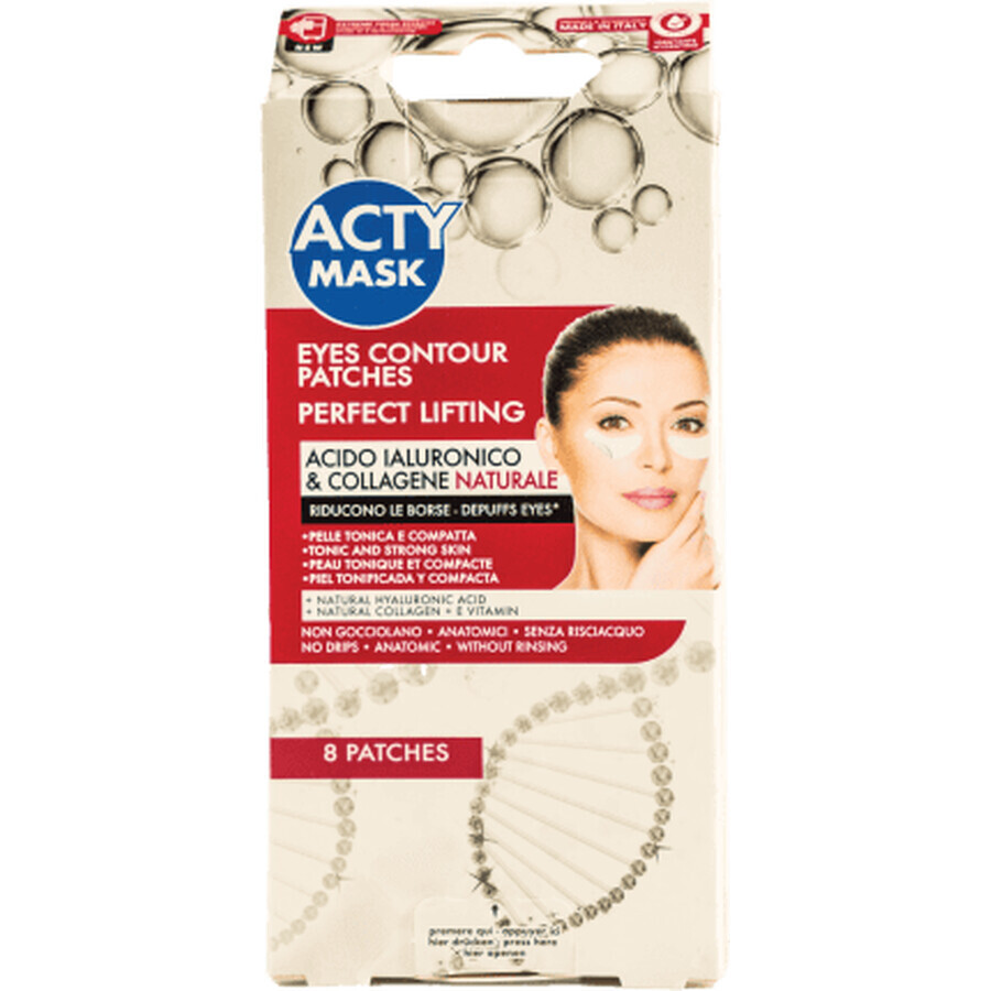 Acty Mask Eye patches with hyaluronic acid and collagen, 8 pieces