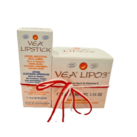 Paket Vea Lipo3 Lipogel 50ml + Vea Lipstick Schützender Lippenbalsam 10ml, Hulka