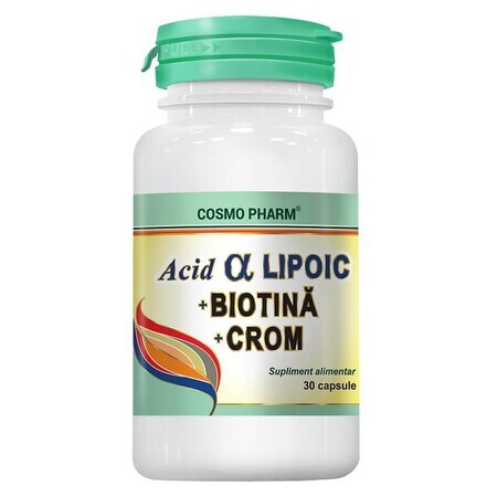 Ácido Alfa Lipoico con Biotina y Cromo, 30 cápsulas, Cosmopharm