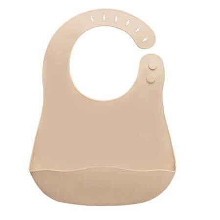 Babero de silicona, 6 meses+, Bubble Beige, Appekids