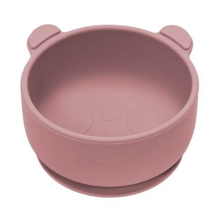 Bol de silicona con ventosa The Little Bear, 6 meses+, Old Rose, Appekids