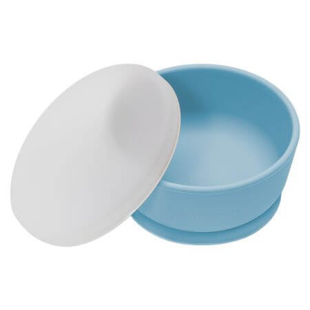 Bol en silicone avec ventouse et couvercle, 6 mois+, Aqua Blue, Appekids