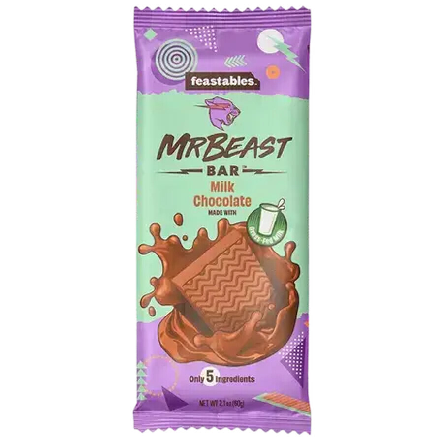 Chocolate con leche Chocolate con leche, 60 g, Mr Beast Feastables