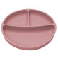 Plato de silicona compartimentado con ventosa, 6 meses+, Old Rose, Appekids