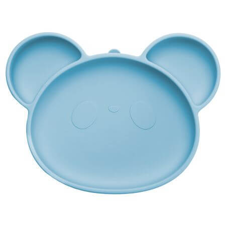 Panda siliconen zuignap bord, 6 maanden+, Aqua Blauw, Appekids