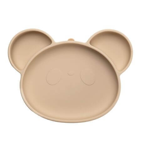 Assiette en silicone à ventouses Panda, 6 mois+, Bubble Beige, Appekids