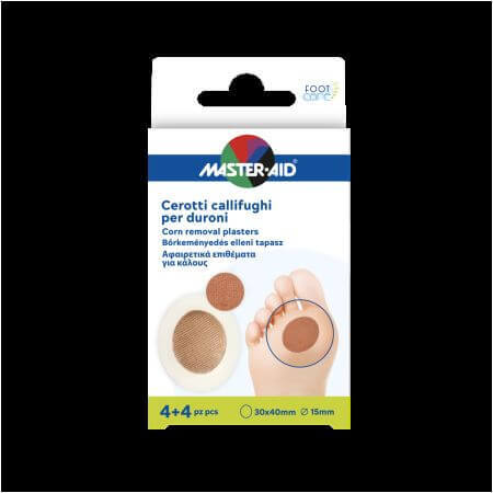 Plasturi pentru bataturi talpa cu acid salicilic, 4 + 4 buc, Master Aid